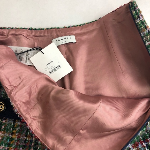 Sandro multicolor tweed high-waist shorts US 2-4 - Picture 7 of 10
